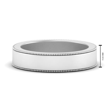 Flat Milgrain Mens Wedding Band
