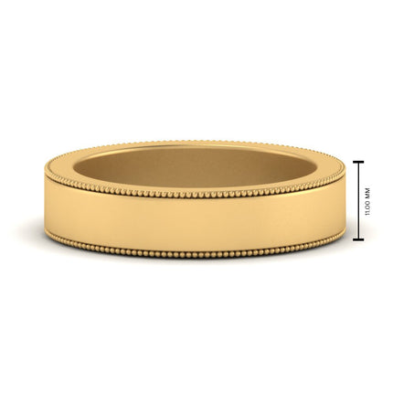 Flat Milgrain Mens Wedding Band