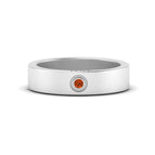 14k White Gold / Orange Sapphire / Lab Grown