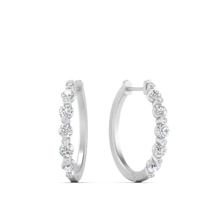 Floating Bezel Diamond Huggie Earring