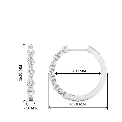 Floating Bezel Diamond Huggie Earring