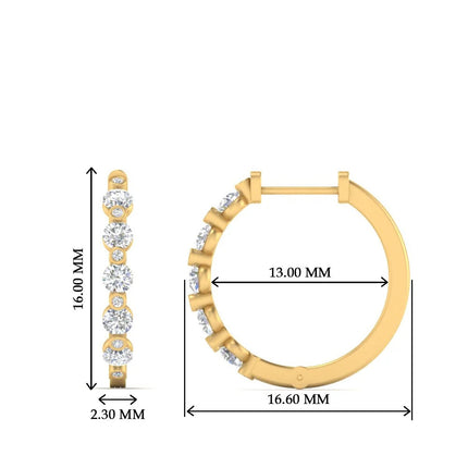 Floating Bezel Diamond Huggie Earring