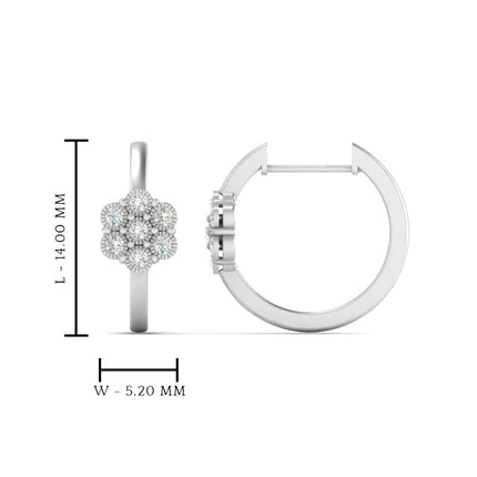 Flower Small 2 Tone Hoop Huggie Earrings
