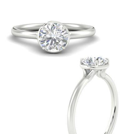 Flush Collet Solitaire Engagement Ring