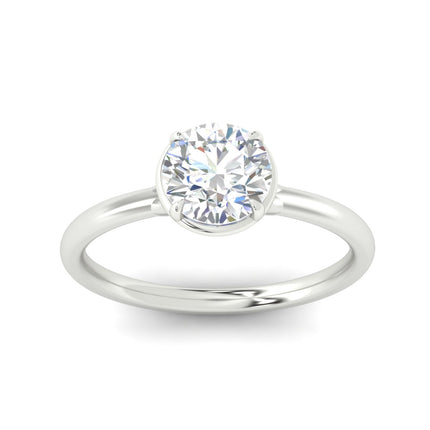 Flush Collet Solitaire Engagement Ring