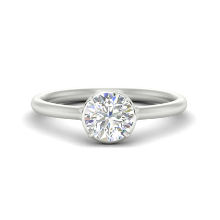 Flush Collet Solitaire Engagement Ring