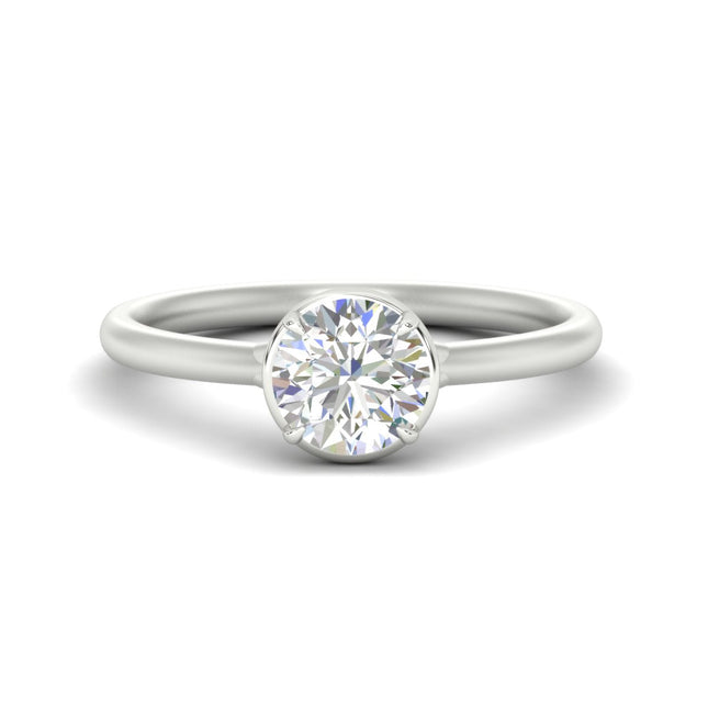 Flush Collet Solitaire Engagement Ring