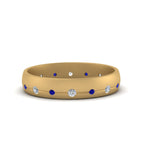 14K Yellow Gold / Blue Sapphire / Lab Grown