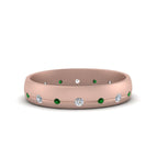 14K Rose Gold / Green Emerald / Lab Grown