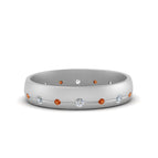 14K White Gold / Orange Sapphire / Lab Grown