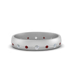 14K White Gold / Ruby / Lab Grown