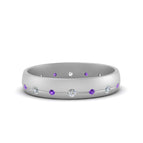 14K White Gold / Purple Amethyst / Lab Grown
