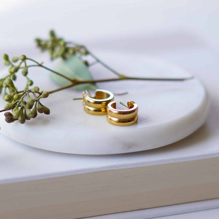 Gold Huggie Hoop Earrings