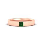 14k Rose Gold / Green Emerald / Lab Grown