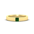 14k Yellow Gold / Green Emerald / Lab Grown