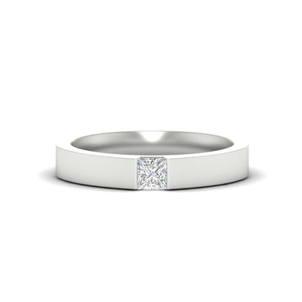 Half Bezel Solitaire Mens Engagement Ring