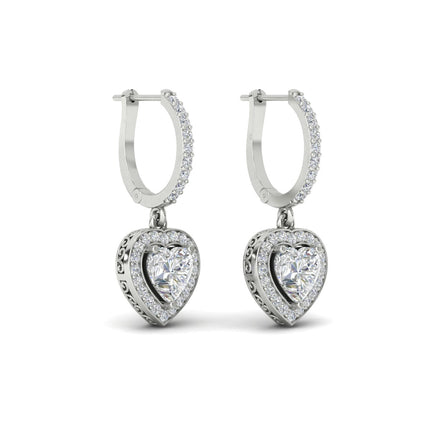 Heart Halo Drop Dangle Earring