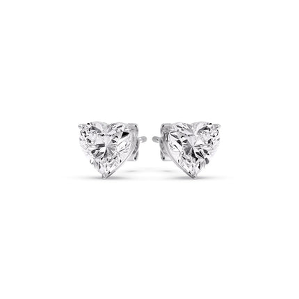 Heart Shaped 3 Prong Basket Stud Earring