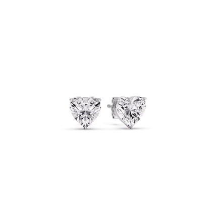 Heart Shaped 3 Prong Basket Stud Earring