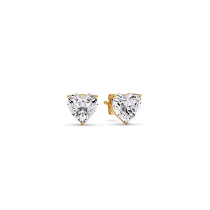 Heart Shaped 3 Prong Basket Stud Earring