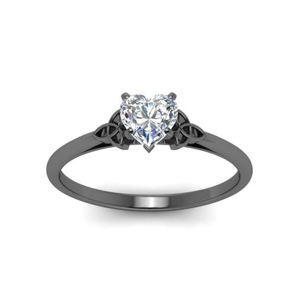 Heart Shaped Celtic Solitaire Engagement Ring
