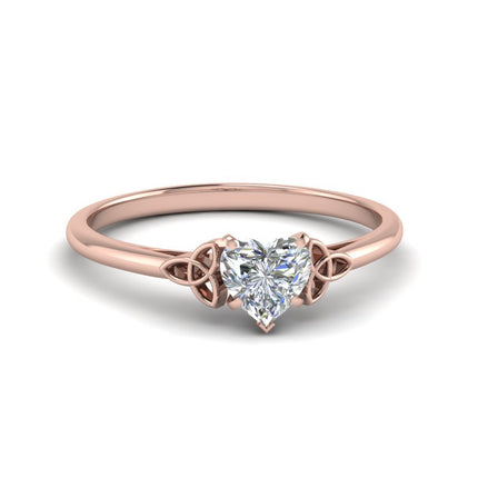 Heart Shaped Celtic Solitaire Engagement Ring