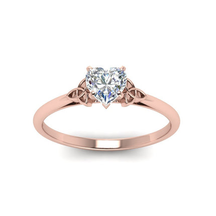 Heart Shaped Celtic Solitaire Engagement Ring