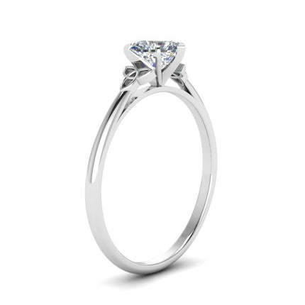 Heart Shaped Celtic Solitaire Engagement Ring