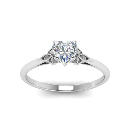 Heart Shaped Celtic Solitaire Engagement Ring