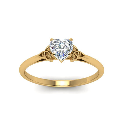 Heart Shaped Celtic Solitaire Engagement Ring