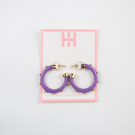 Mini Hoops - Purple with Gold Balls