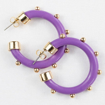 Mini Hoops - Purple with Gold Balls