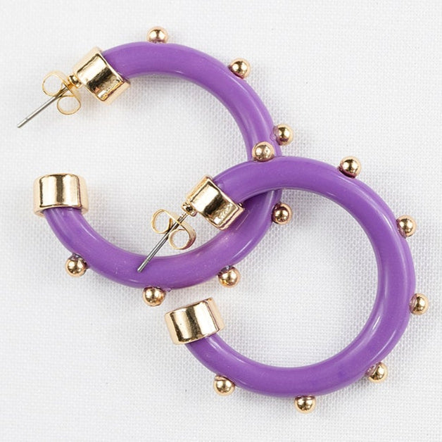 Mini Hoops - Purple with Gold Balls