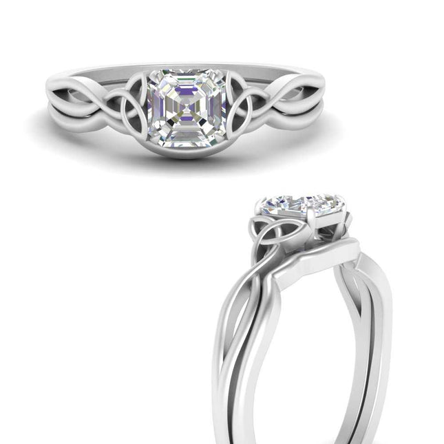 Infinity Celtic Solitaire Wedding Set