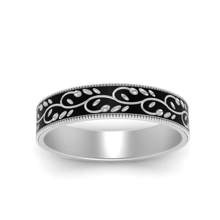 Leaf Enamel Promise Ring For Men