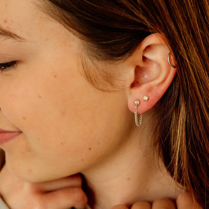 Lime Crystal Stud Earrings