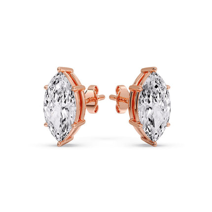 Marquise Diamond 6 Prong Stud Earrings
