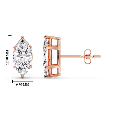 Marquise Diamond 6 Prong Stud Earrings