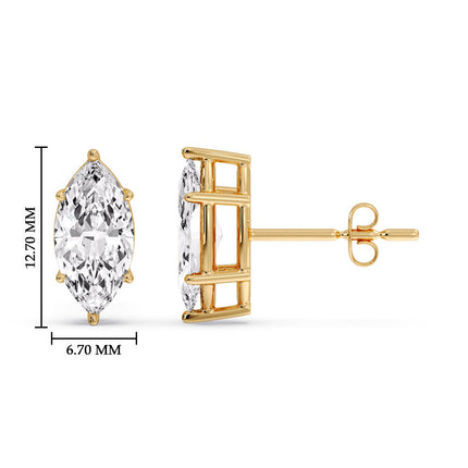 Marquise Diamond 6 Prong Stud Earrings