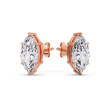 Marquise Diamond 6 Prong Stud Earrings