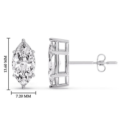Marquise Diamond 6 Prong Stud Earrings