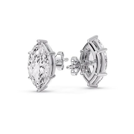 Marquise Diamond 6 Prong Stud Earrings