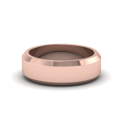 Matte Finish Beveled Anniversary Band For Men