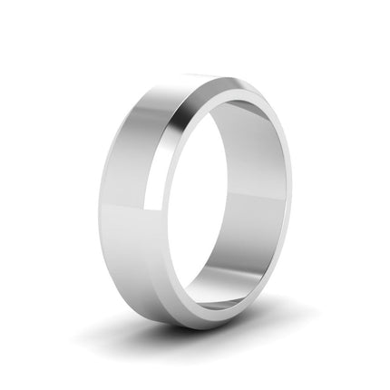 Matte Finish Beveled Anniversary Band For Men