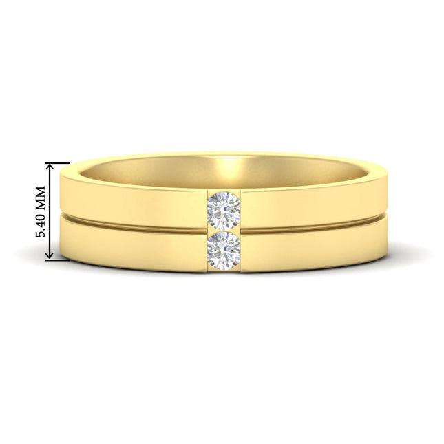 Mens 2 Stone Band