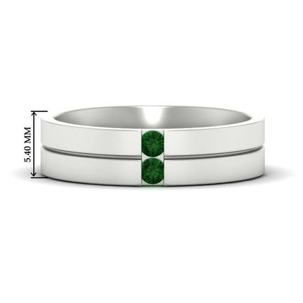 Mens 2 Stone Band
