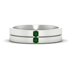 14k White Gold / Green Emerald / Lab Grown