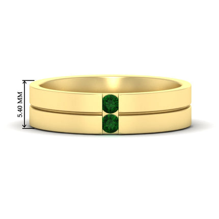 Mens 2 Stone Band