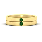 14k Yellow Gold / Green Emerald / Lab Grown