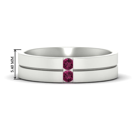 Mens 2 Stone Band
